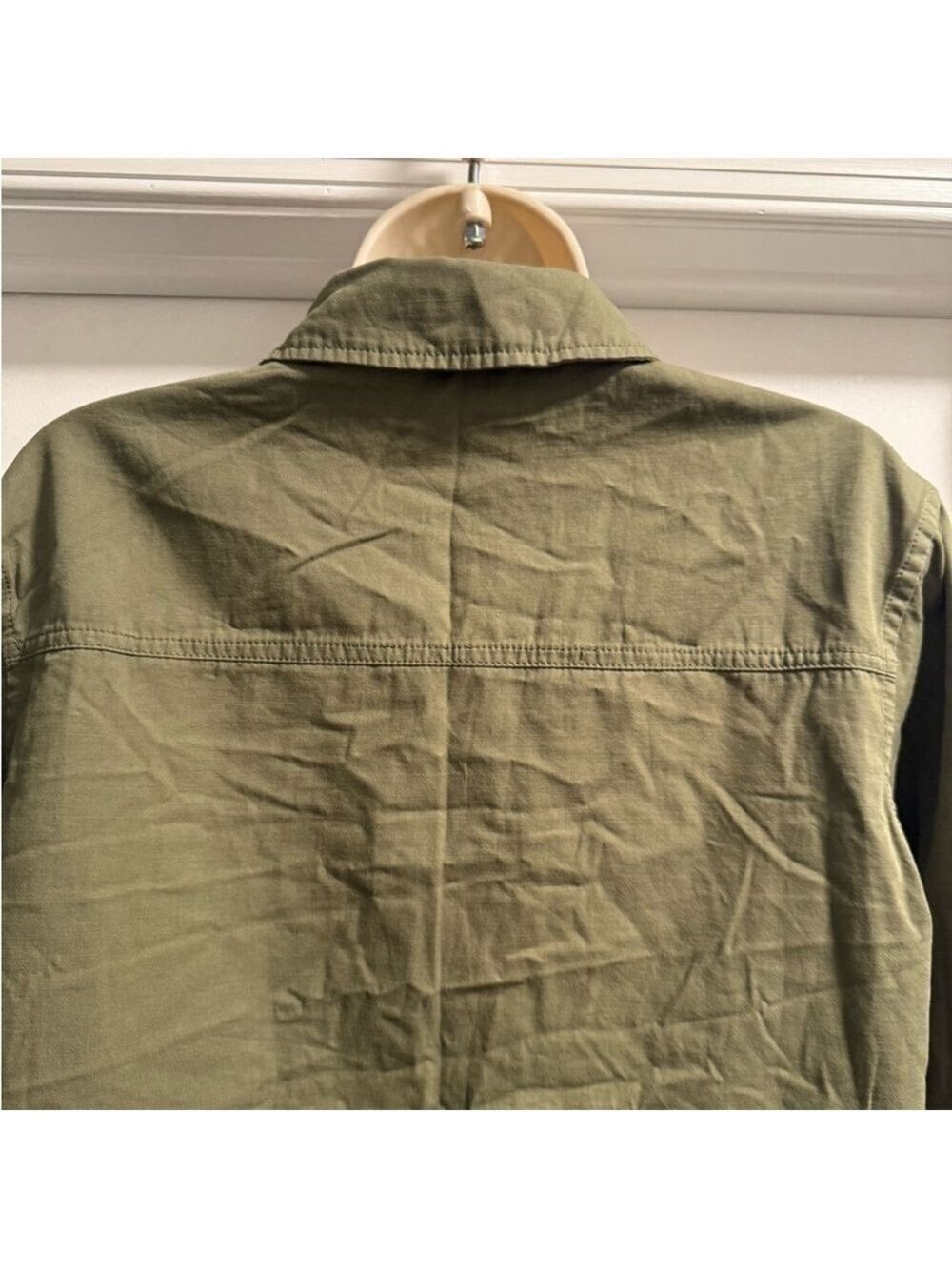 Malibu Bum Army Green Shacket Button-Up Utility Layering Top Small - Picture 10 of 15